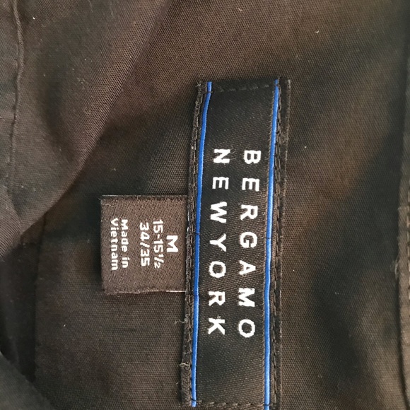 Bergamo New York Mens Black Dress Shirt- Size M - Picture 2 of 2